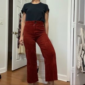 Zara corduroy wise leg high waist pants